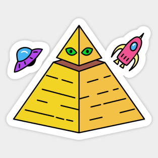 Pyramid Ufo Sticker